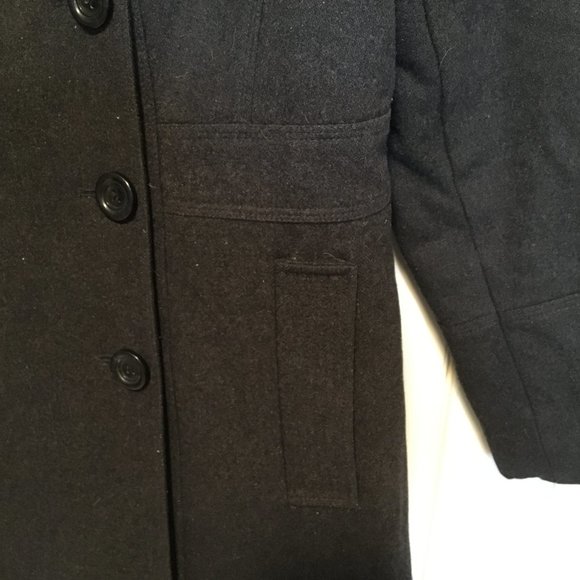 LONDON FOG women's dark grey wool pea coat M - Picture 5 of 7